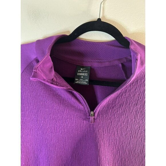 Nike Dri-Fit Jacket Womens Dark Purple 1/4 Zip Polyester Spandex Size 2XL - Picture 3 of 8